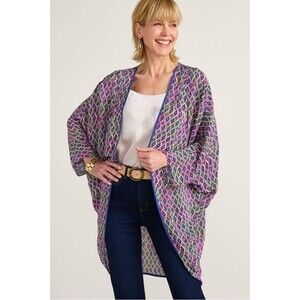 Soft Surroundings L/XL Alina Cocoon Topper  Wrap Tile Print